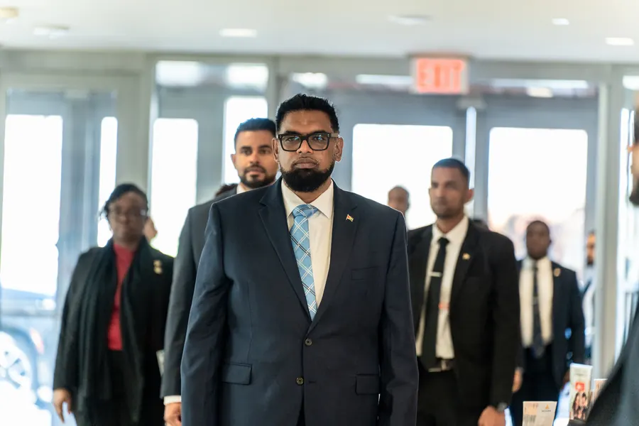 The official party arrives at the business forum