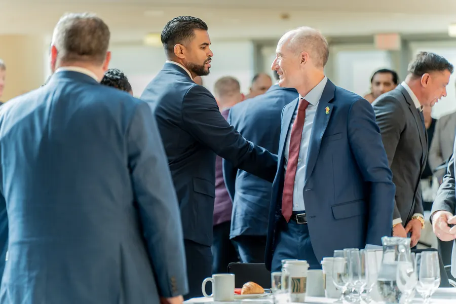 Networking before the forum opens