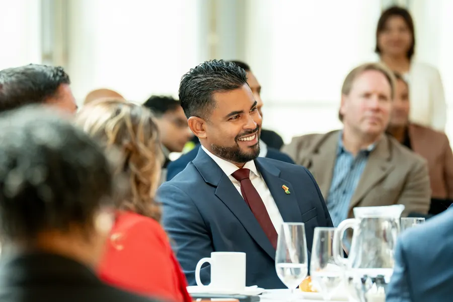 Delegates at a forum table