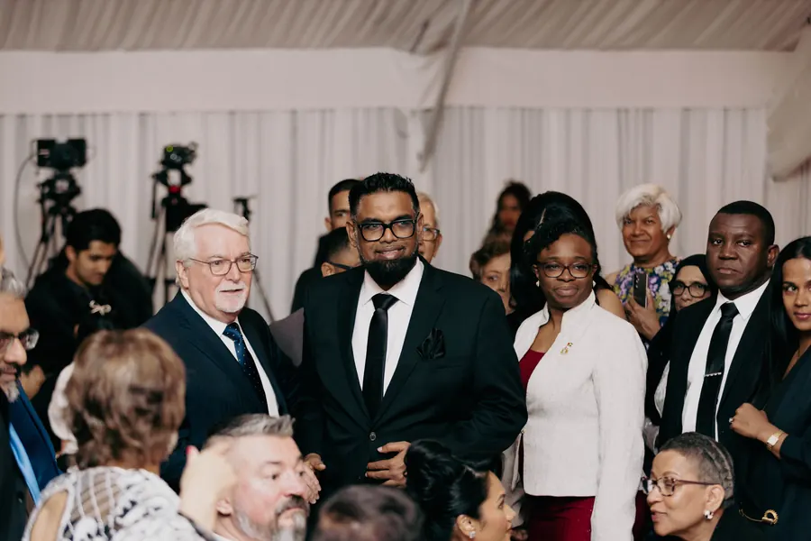 Guests gathered in the gala marquee